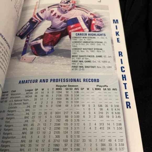NY Rangers Media Guide 1997-1998 Brian Leetch Cover Tom Seaver Ad on back EUC - Picture 5 of 10